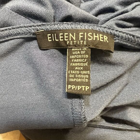Women’s Eileen Fisher Viscose Jersey Ballet Neck Tunic Blue Bird,SZ PP/PTP XS - Picture 12 of 13
